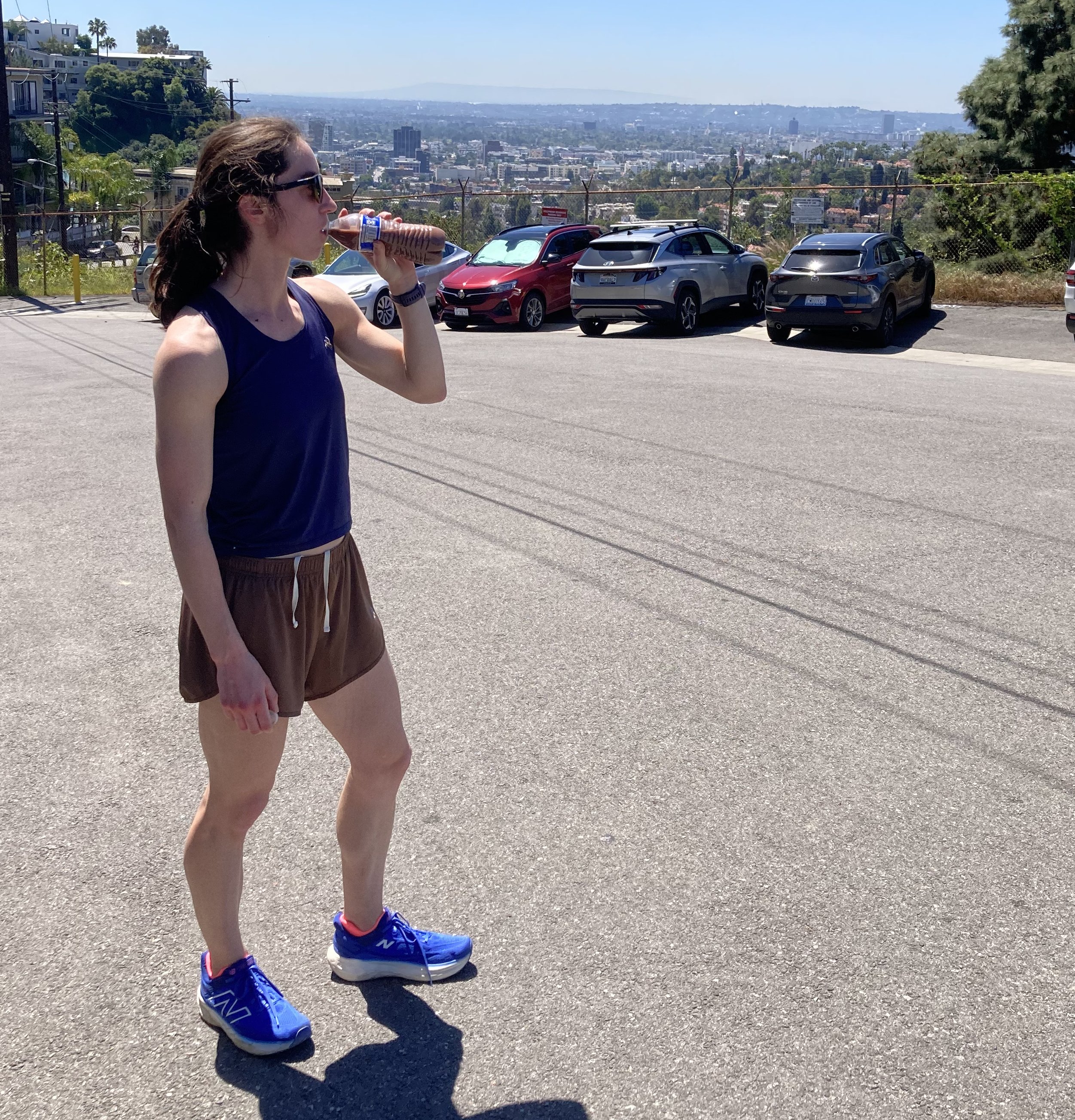 Protein shake at Hollywood Reservoir